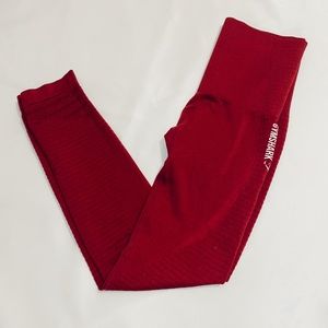 dark red gymshark seamless leggings